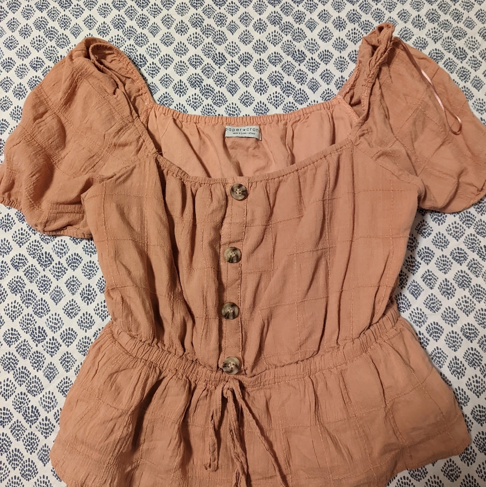 Paper Crane Cottagecore Orange Blouse